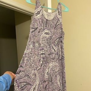 Purple Paisley print midi dress